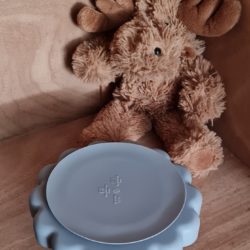 Silikon-Set Teller Löwe + Gabel und Löffel mit Holzgriff – Bild 2