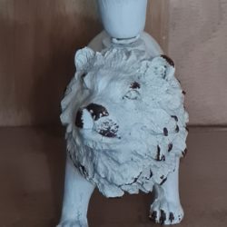 Kerzenhalter - Leuchter - Löwe - weiß - Shabby Look – Bild 2