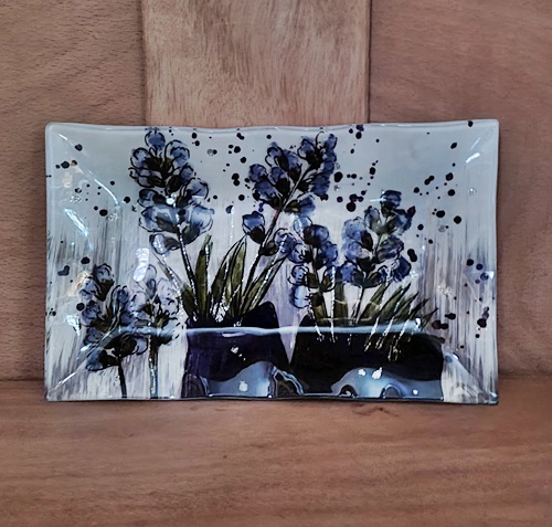Glasplatte Lavendel-Dekor
