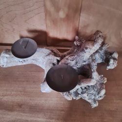 Holz-Ast-Kerzenhalter,natur,für 2 Kerzen – Bild 2