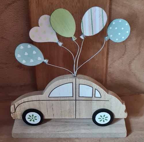 Hochzeits-Auto, Holz, Ballons
