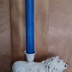 Kerzenhalter - Leuchter - Löwe - weiß - Shabby Look – Bild 3