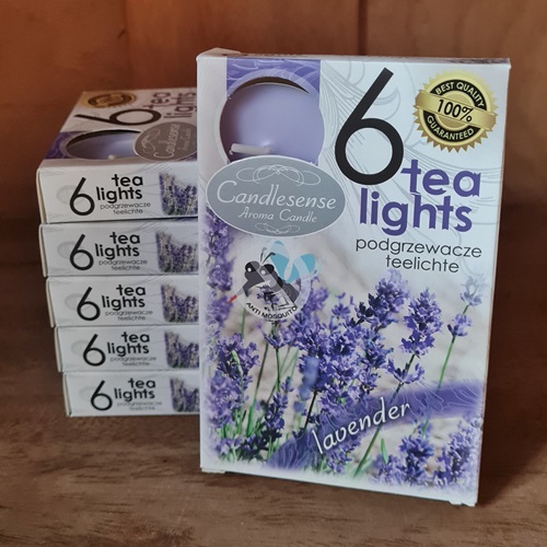 6 Teelichter-Lavendel